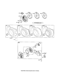 Rewind Starter/Blower Housing Diagram and Parts List for 120400 0023-0242 Briggs and Stratton Engine